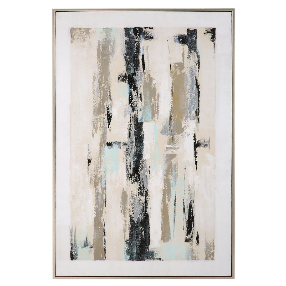Placidity Hand Painted Abstract Art, by Uttermost, 50" width x 74" height x 1.5" depth View 1