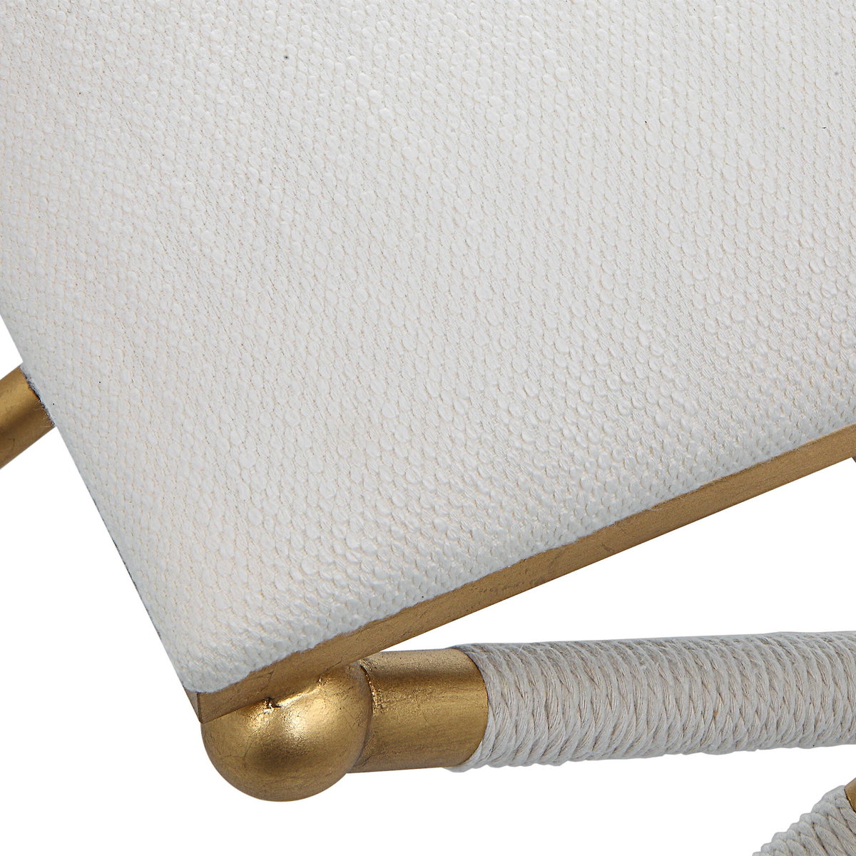 Socialite White Small Bench, Benche by Uttermost, 24" width x 20.25" height x 17" depth View 6