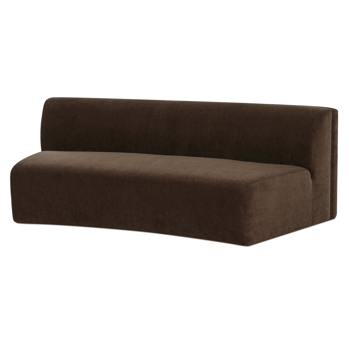 Naomi Concave Sofa Dark Brown, Sectional Sofa by Moe's Home, 80.7" width x 28.3" height x 39" depth View 3