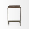 Kiran Backless 26in Seat Counter Stool | Brown Wood with Antique Nickel, Counter & Bar Stool by Mercana, 17" length x 17" width x 26" height thumbnail 3