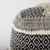 Darika  Black/White/Gray Cotton Pouf, Ottoman by Mercana, 16" length x 16" width x 16" height thumbnail 7