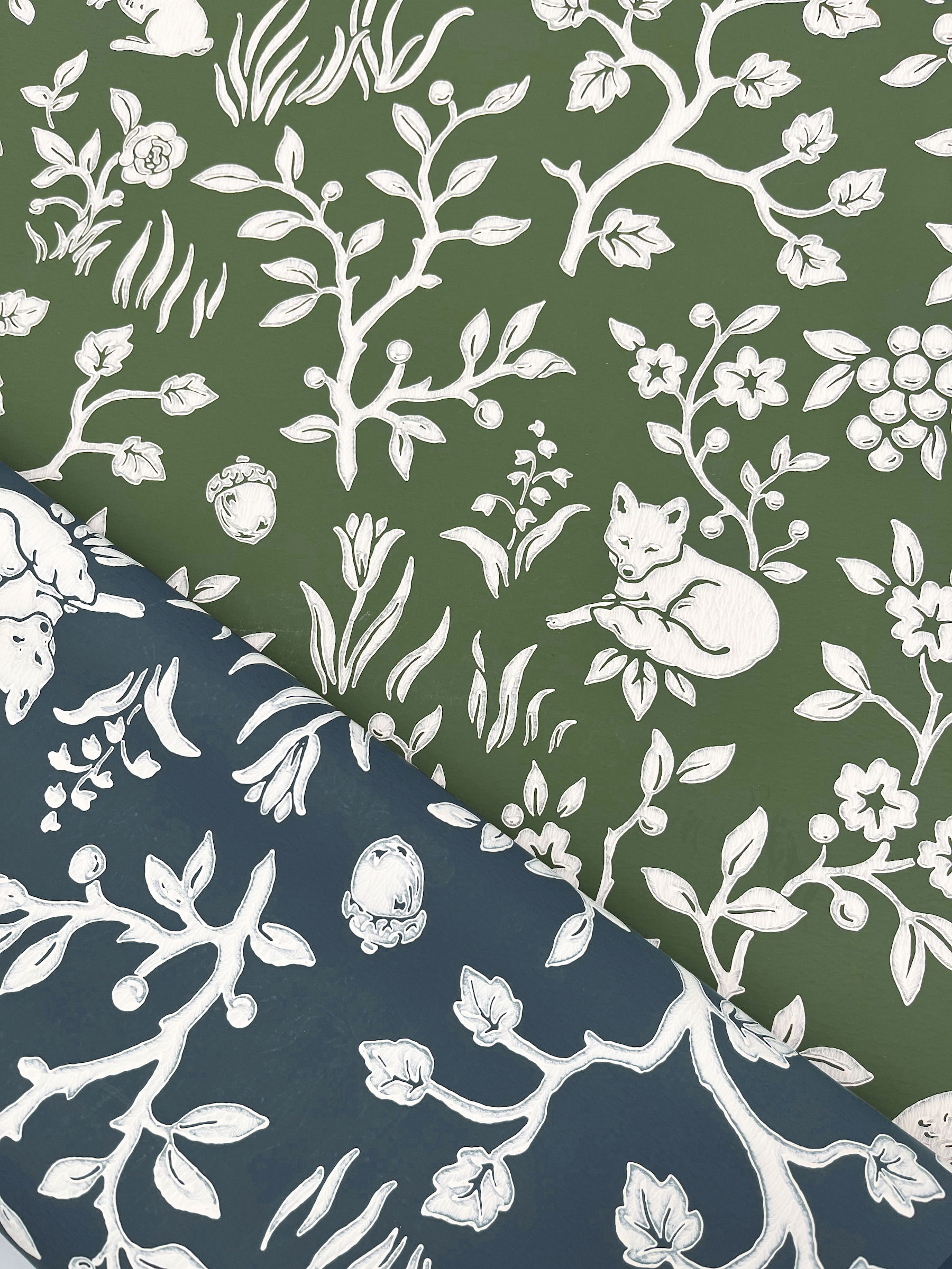 Fox & Hare Forest Green Wallpaper, by York Wall, 33' length x 1'8.5" width x 0.02" depth View 3