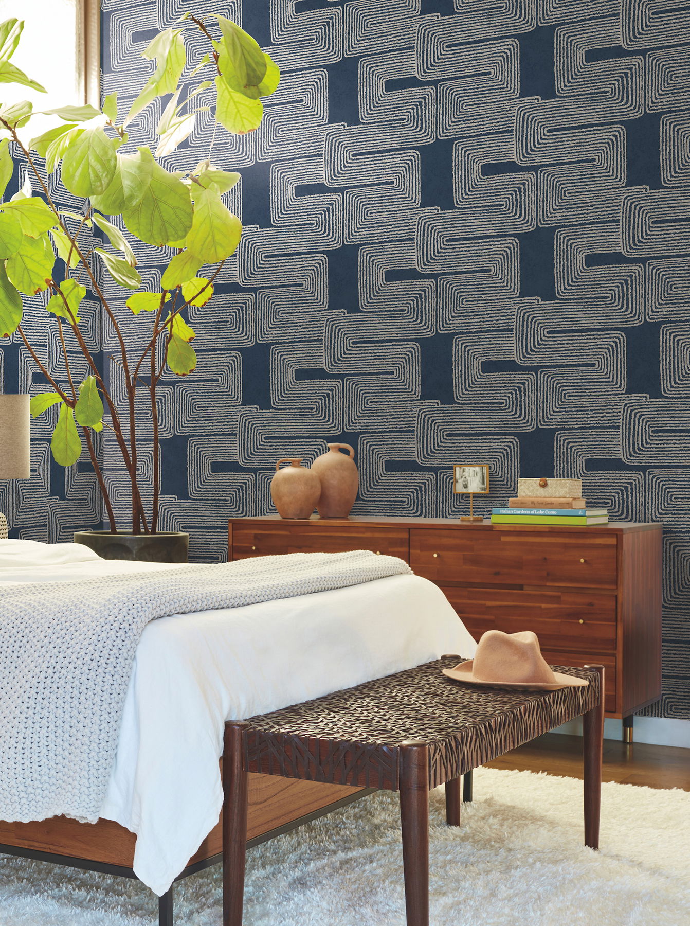 Zulu Thread Midnight & Silver Wallpaper large image 