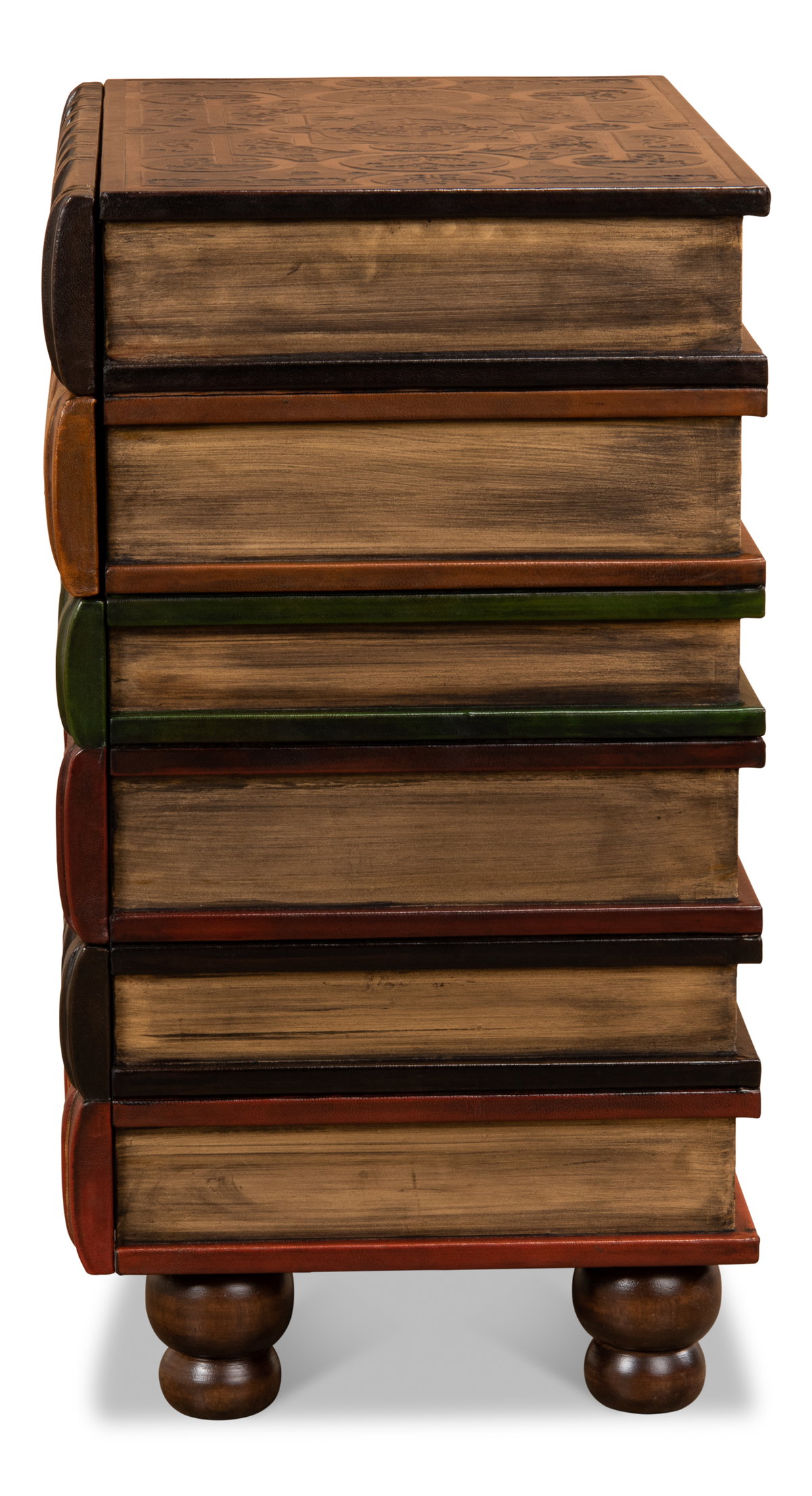 Florentine Books Chairside Chest, by Sarreid, 1' length x 1'8" width x 1'10" height View 6