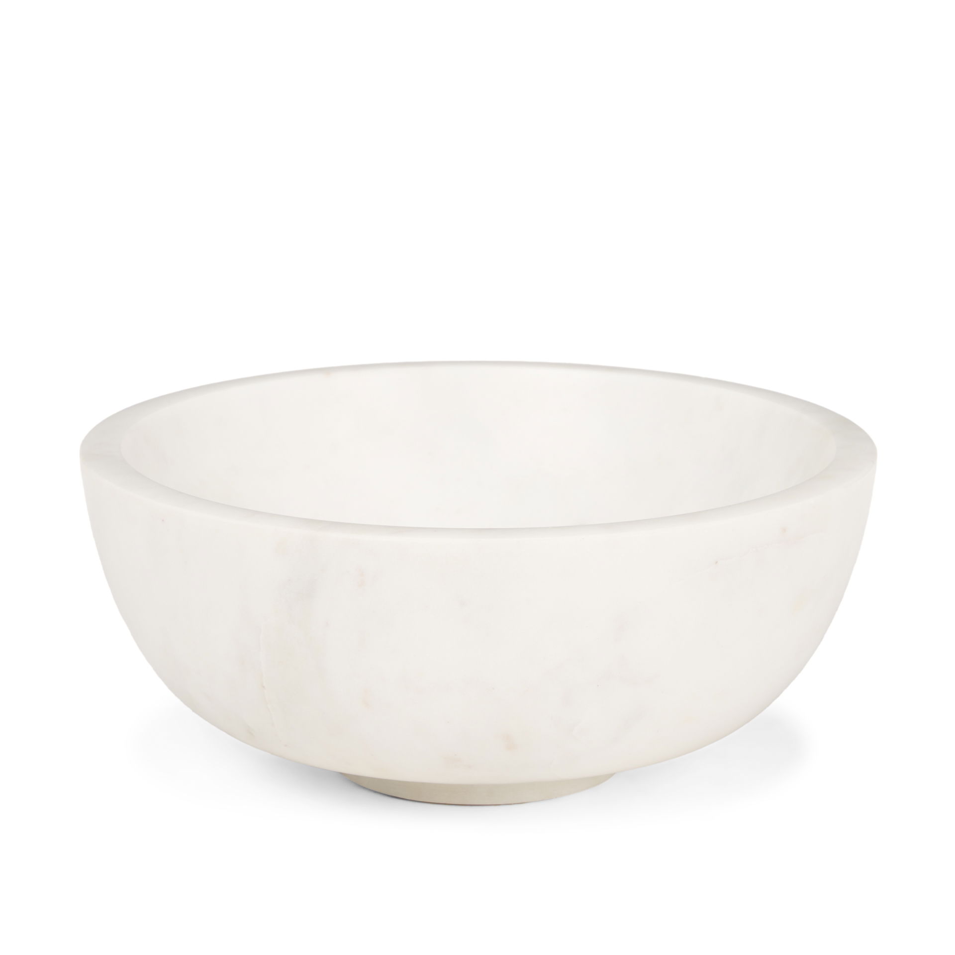 Katora Large Premium Solid White Marble Bowl, Decorative Bowl by Mercana, 9.5" length x 9.5" width x 4" height View 1