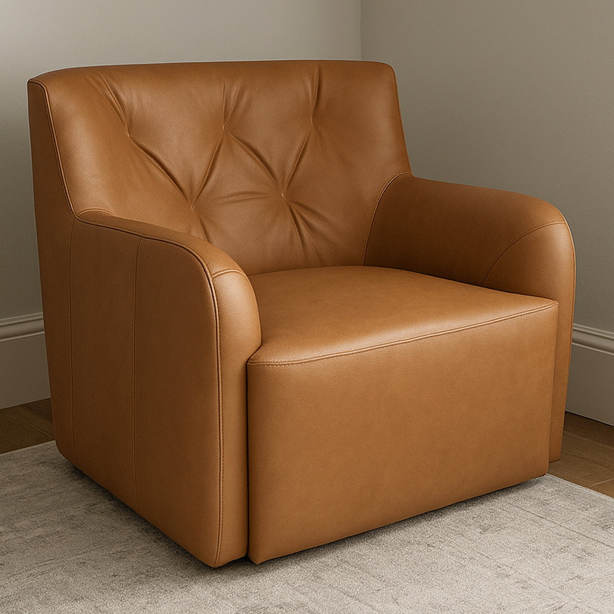 Sullivan Swivel Chair Tan, Accent Chair by Moe's Home, 34.65" width x 33" height x 34.65" depth View 8