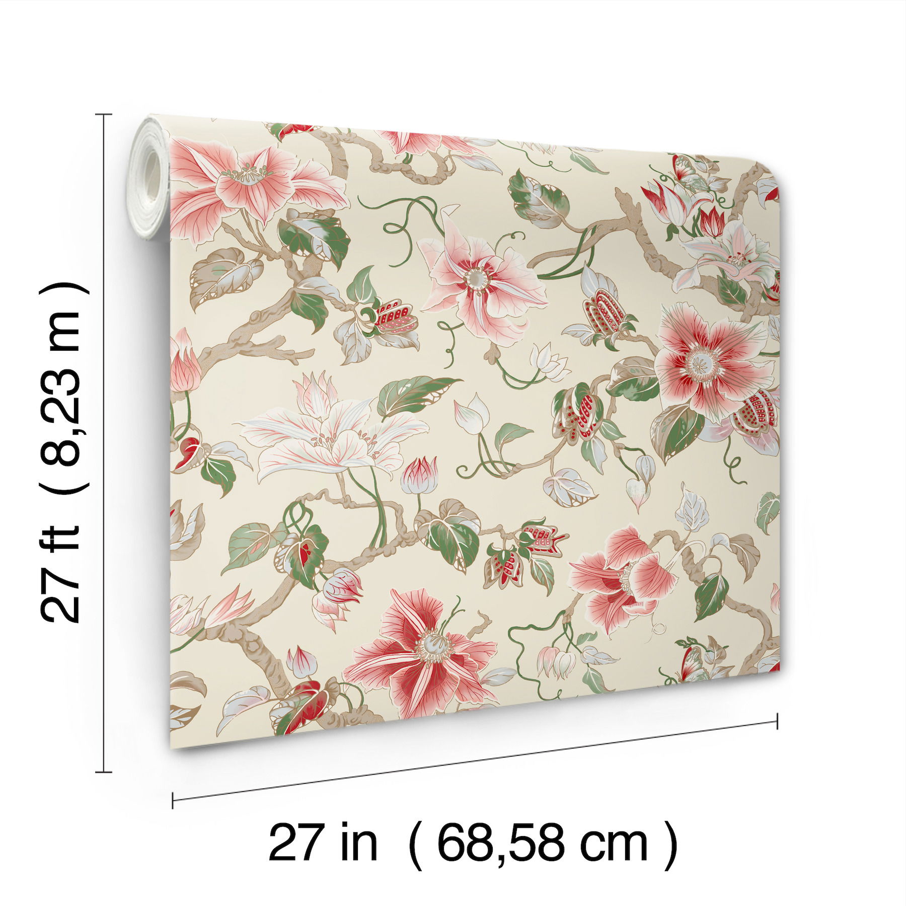 Marguerite Vine Cream Wallpaper large image 