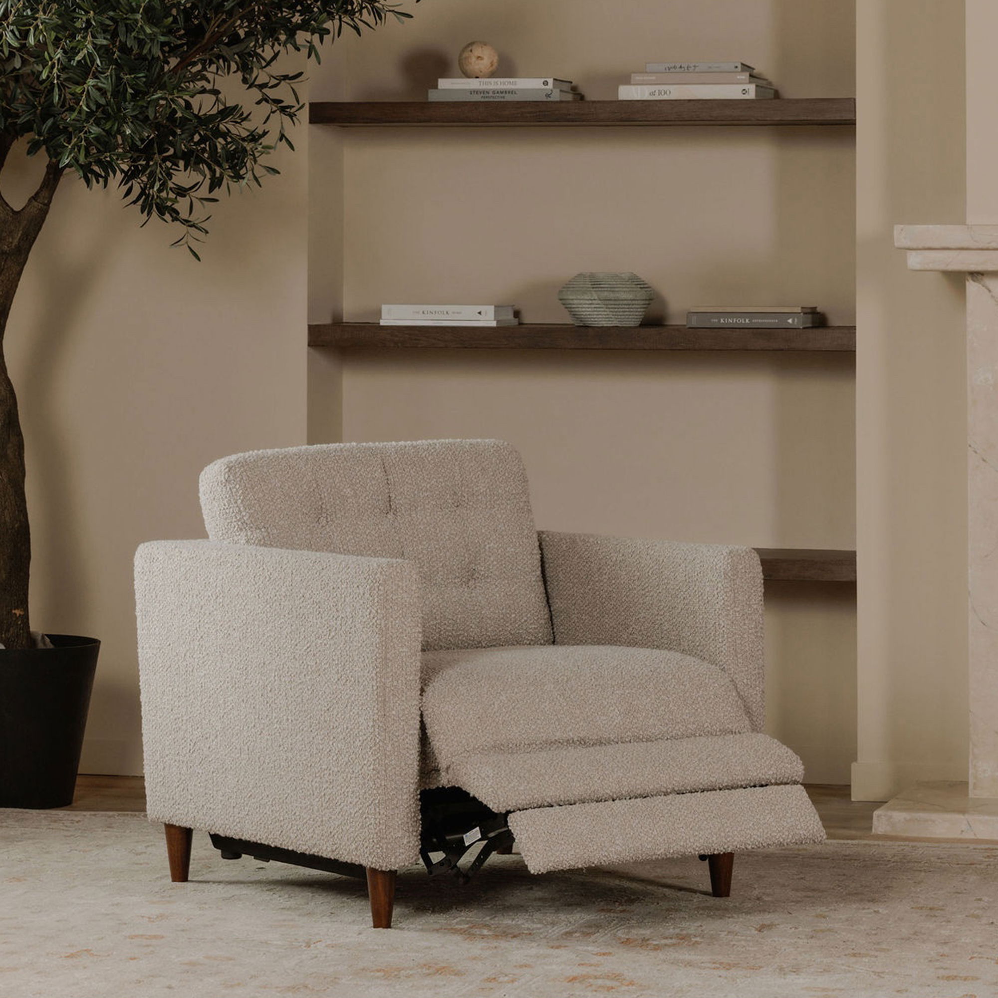 Bridgers Power Recliner Chair Warm Grey large image 