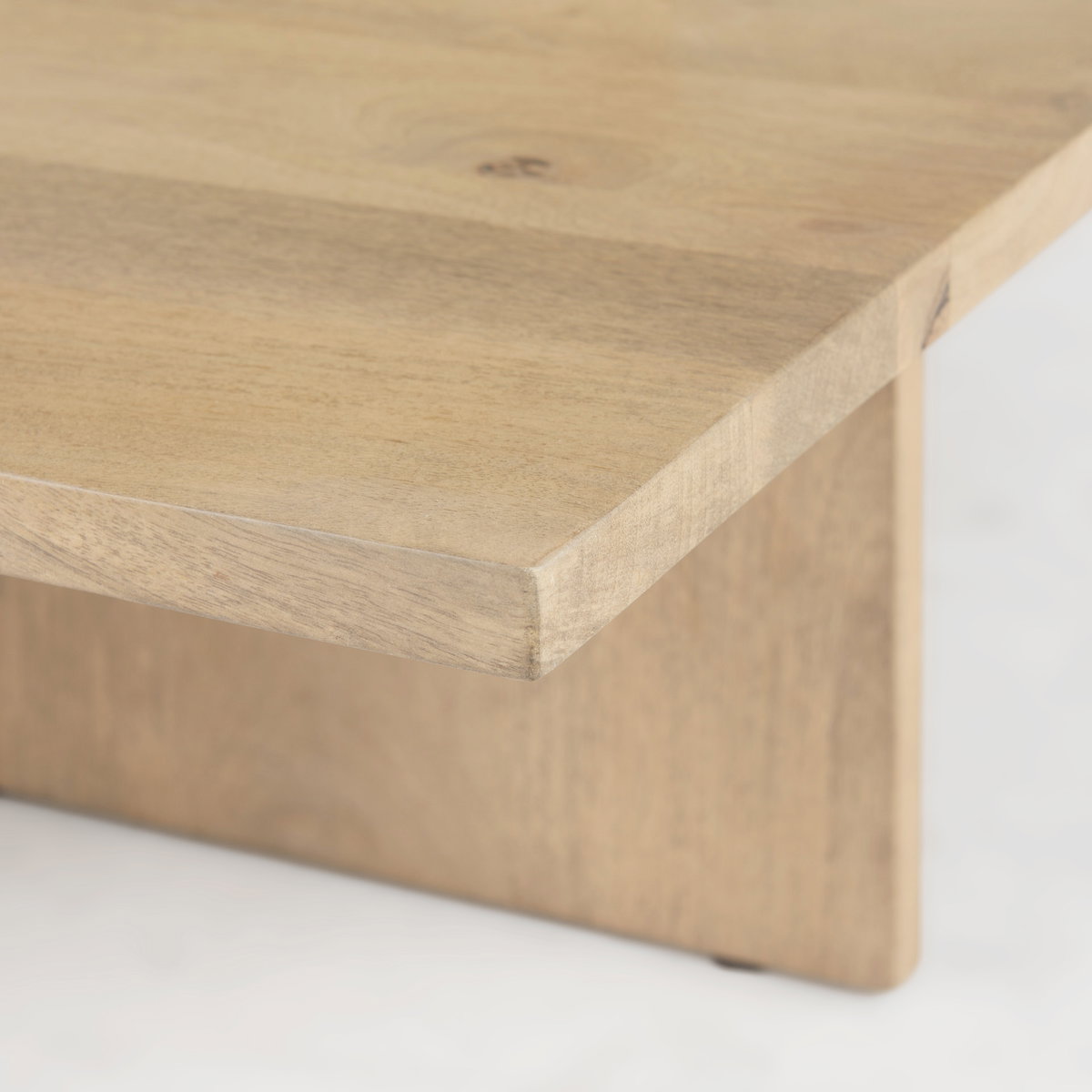 Aida 56 x 34 Rectangular Light Brown Wood Coffee Table, by Mercana, 56" length x 34" width x 15.5" height View 8