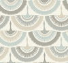 Feather & Fringe Cream & Blue Wallpaper thumbnail 0