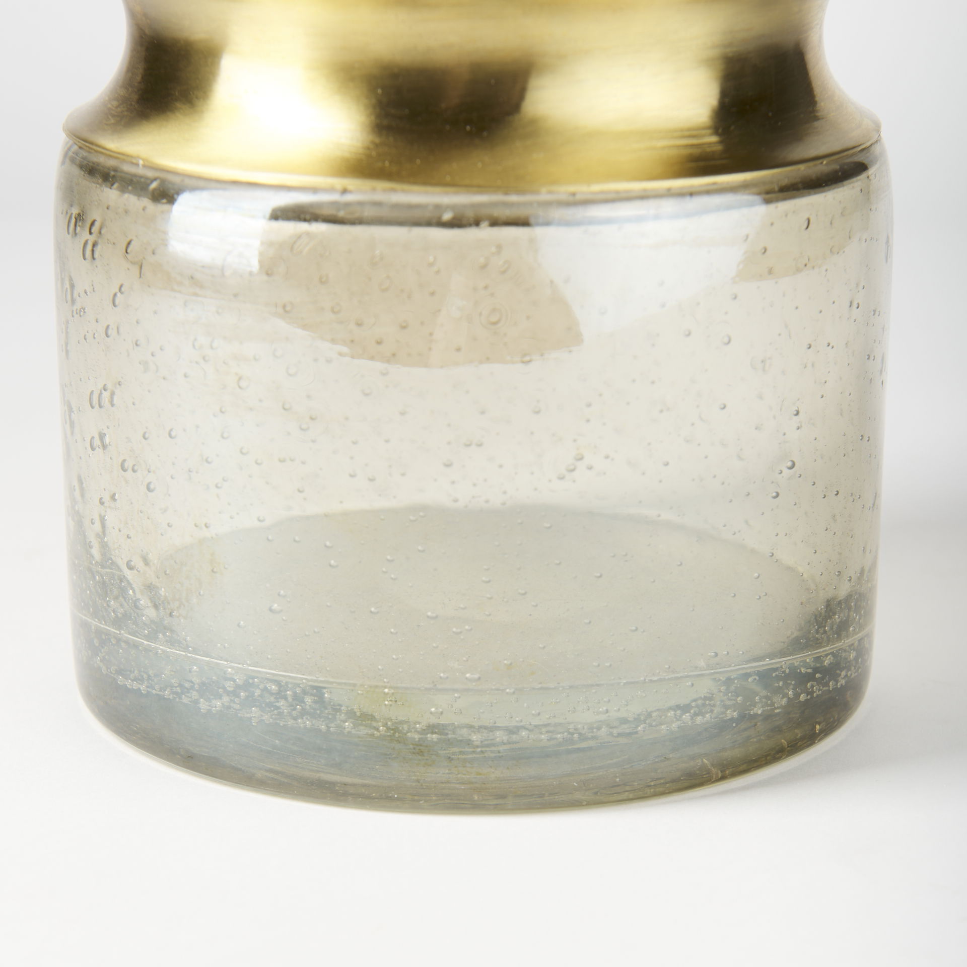 Adriatic II Large Brushed Gold Metal Glass Vase large image 