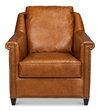 Vandike Arm Chair  Cuba Brown, by Sarreid, 3'2" length x 2'11" width x 3'2" height thumbnail 2