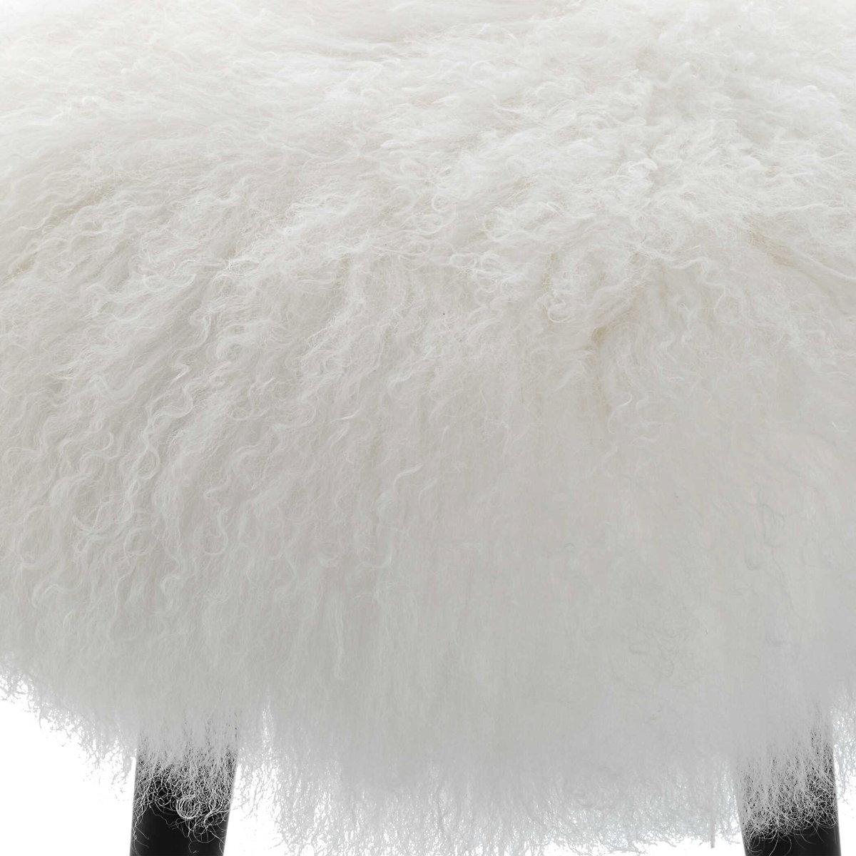 Wooly Sheepskin Accent Stool, Low Stool by Uttermost, 17" width x 18.5" height x 17" depth View 6