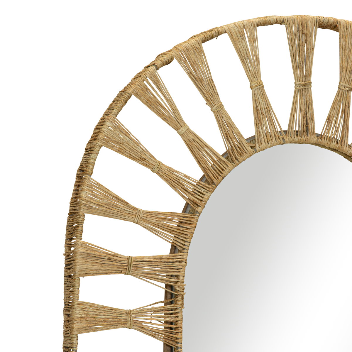 Ojai Oval Mirror, by Woven, 33.75" length x 22.75" width x 1.5" depth View 4