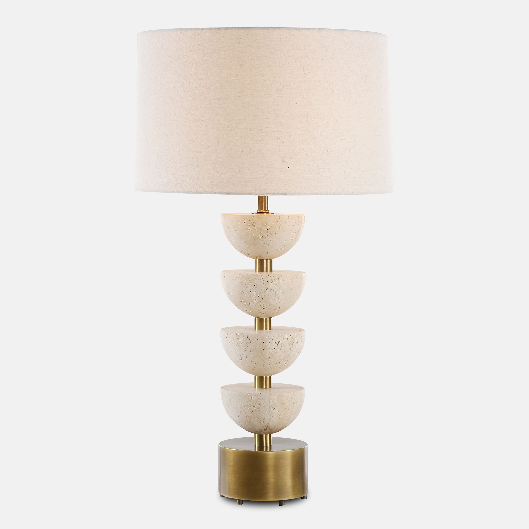 Hemisphere Travertine Table Lamp large image 