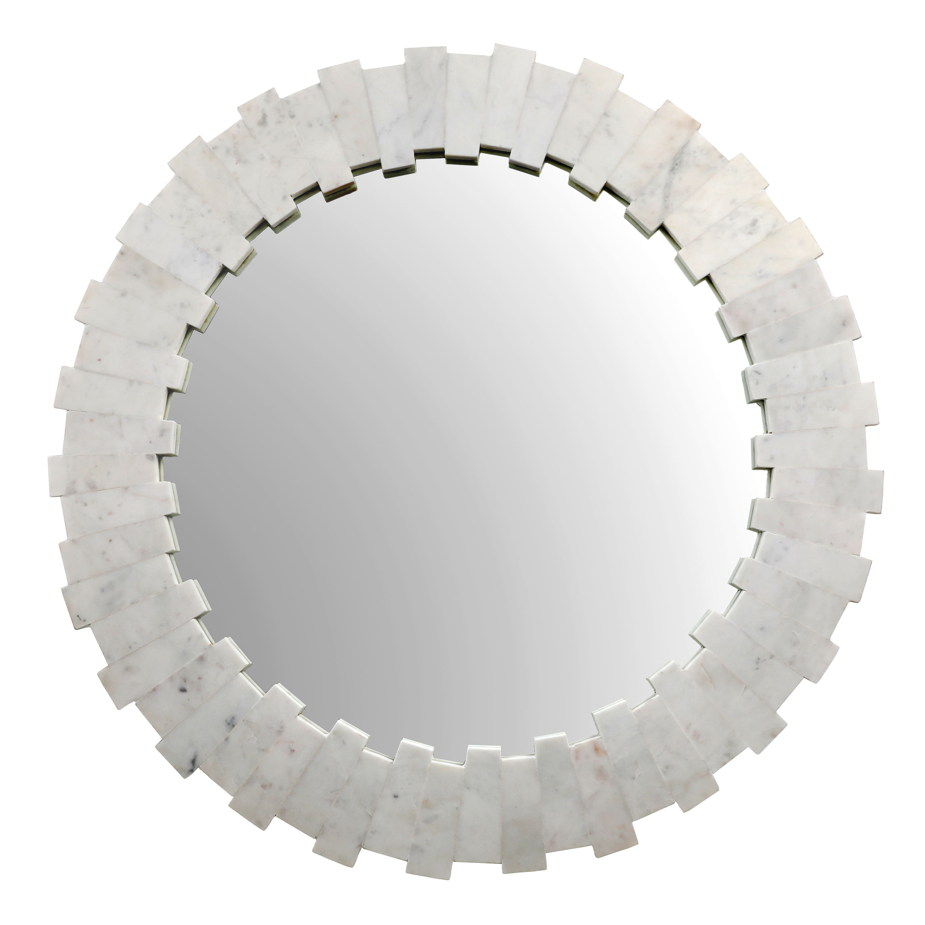 Raquel Mirror White, by Dovetail, 38.7" width x 1" height x 38.7" depth View 1