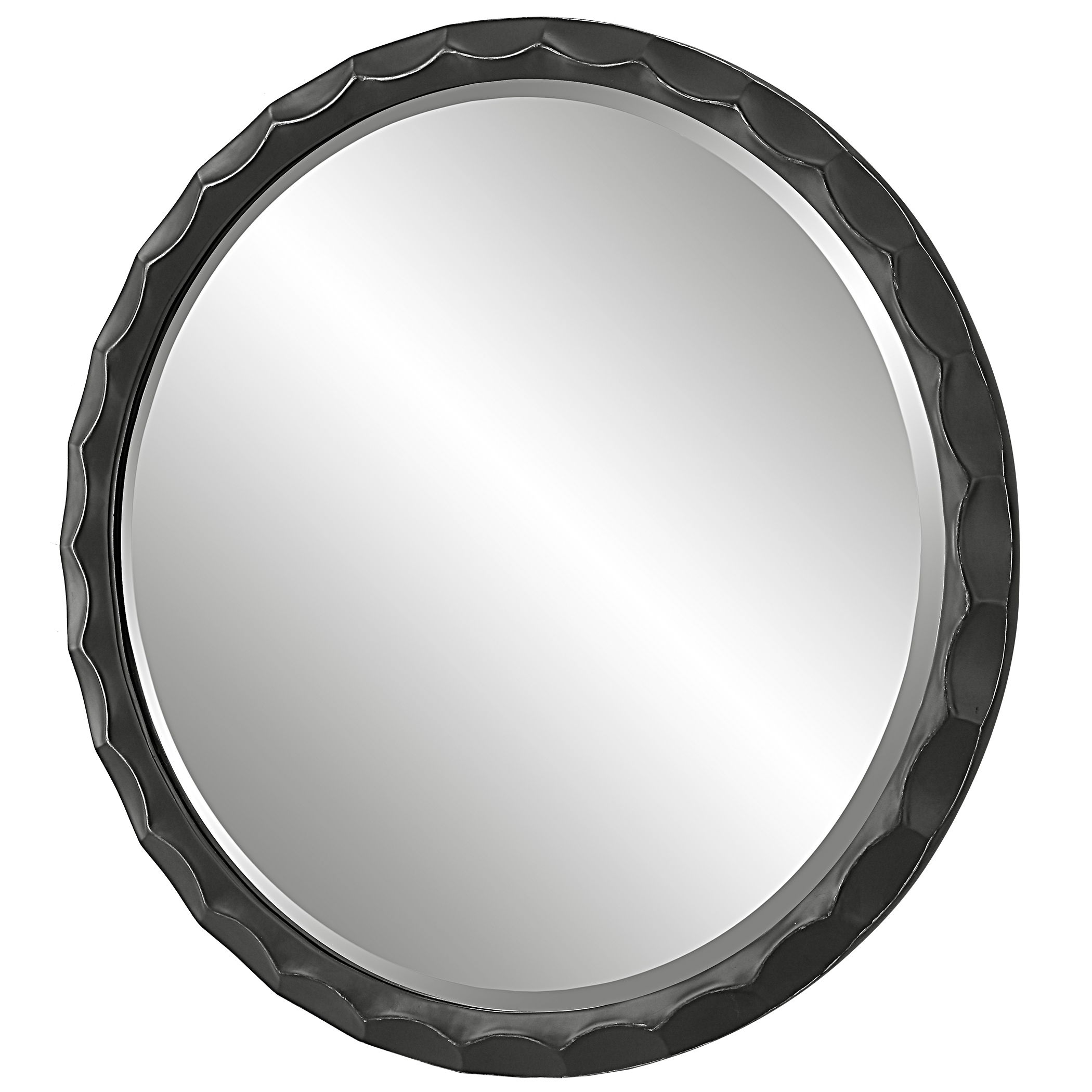 Scalloped Edge Round Mirror large image 