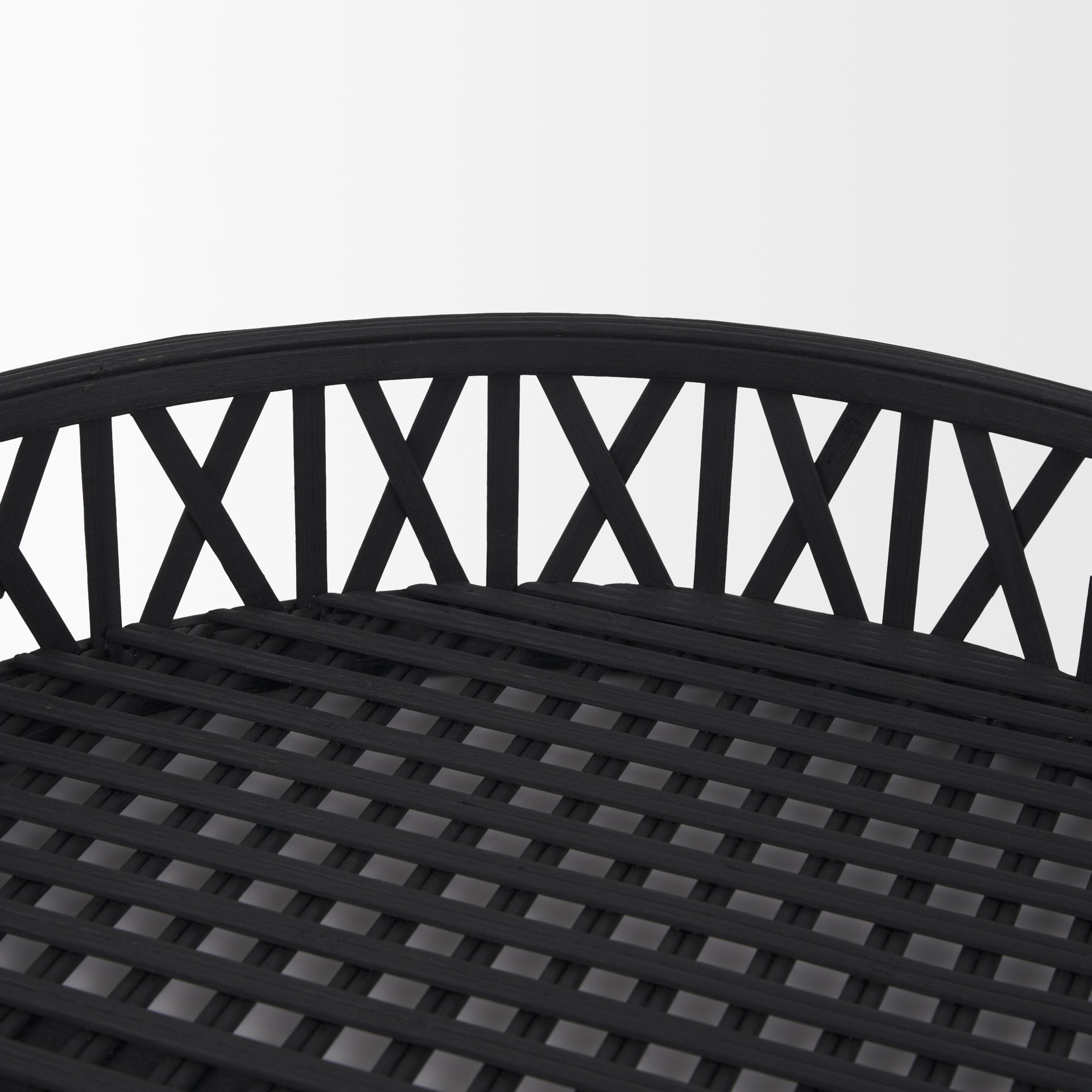 Thea Matte Black Wicker Trays (Set of 2) large image 