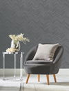 Polished Chevron Charcoal & Silver Wallpaper thumbnail 2