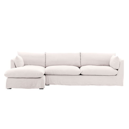 Otis 2 Piece Chaise Sectional Slipcover LAF Natural