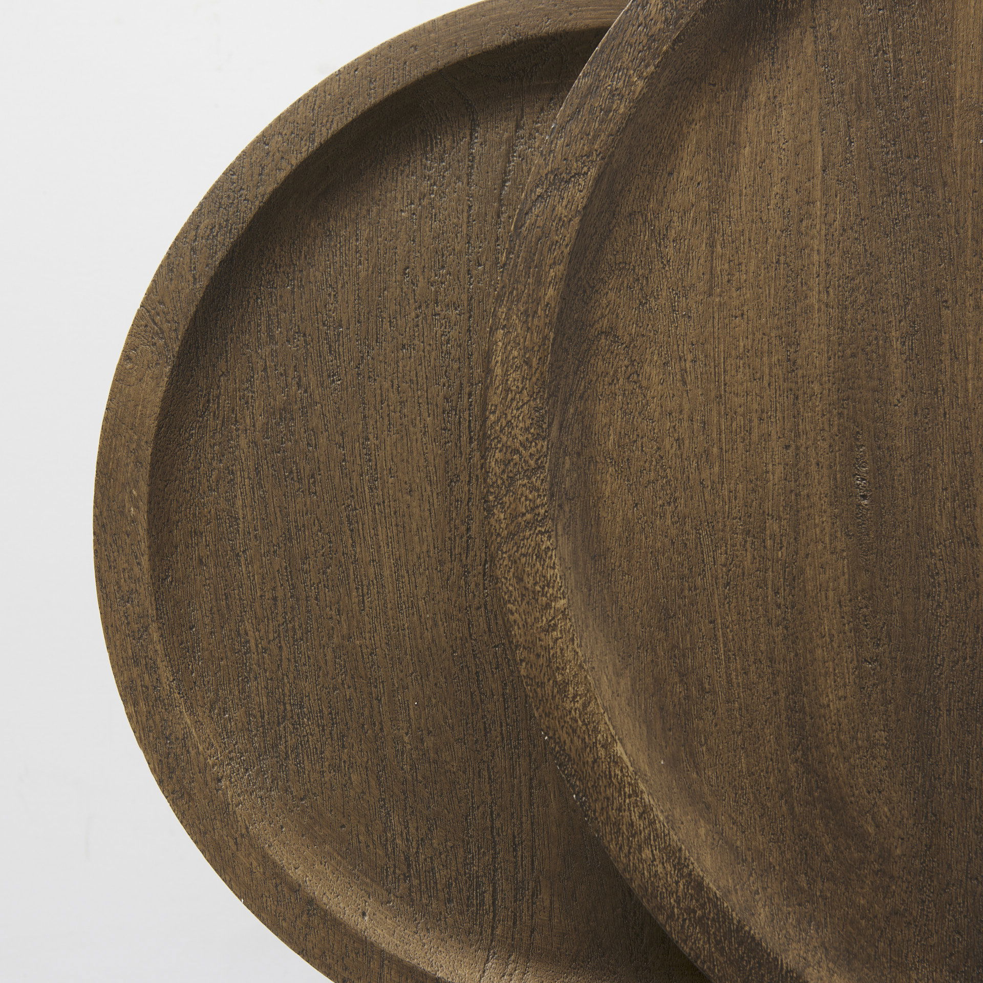 Aisley (Set of 2) 19.3L x 19.3W x 19H Light Brown Wood with Black Metal Base Round Nesting Side Tables large image 