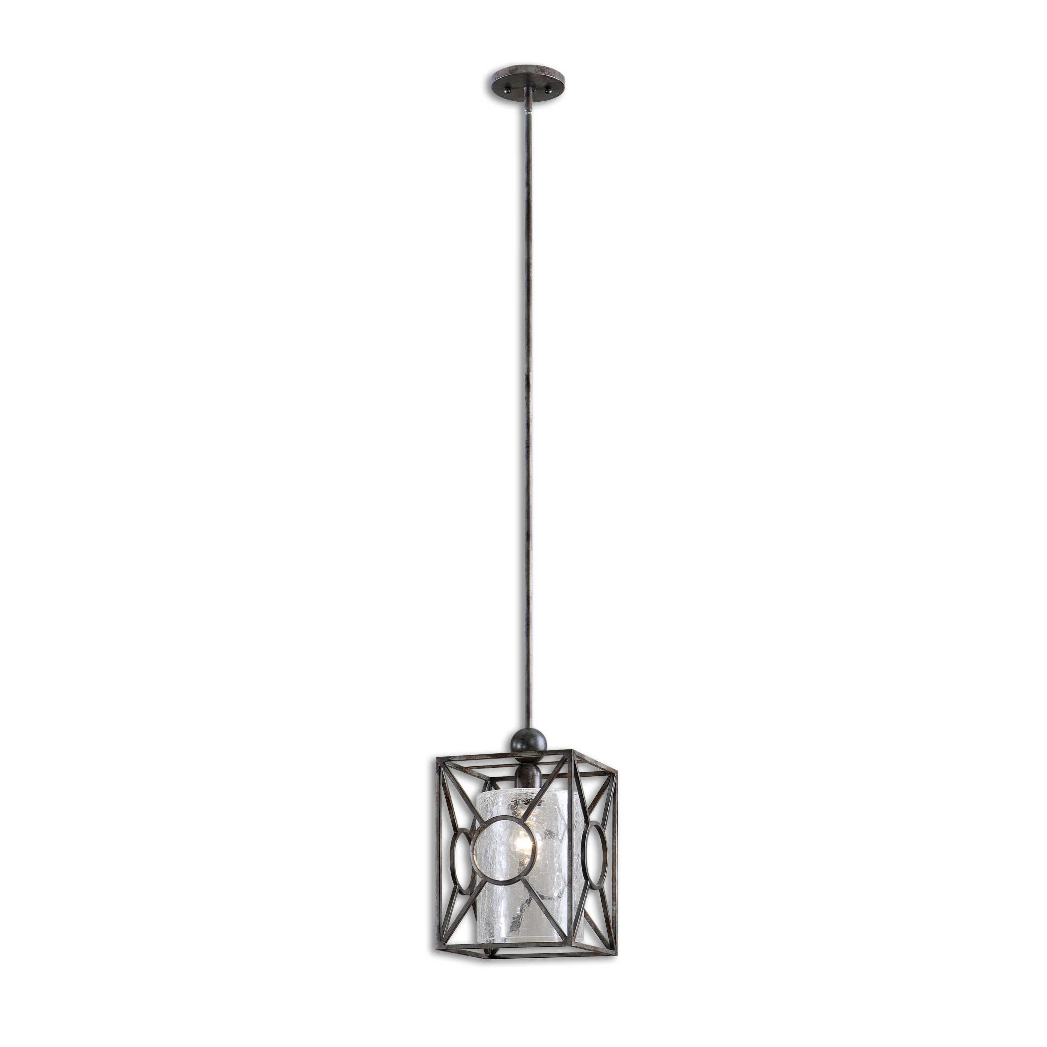 Arbela 1 Light Mini Pendant, Ceiling Light by Uttermost, 9" width x 15" height x 9" depth View 1
