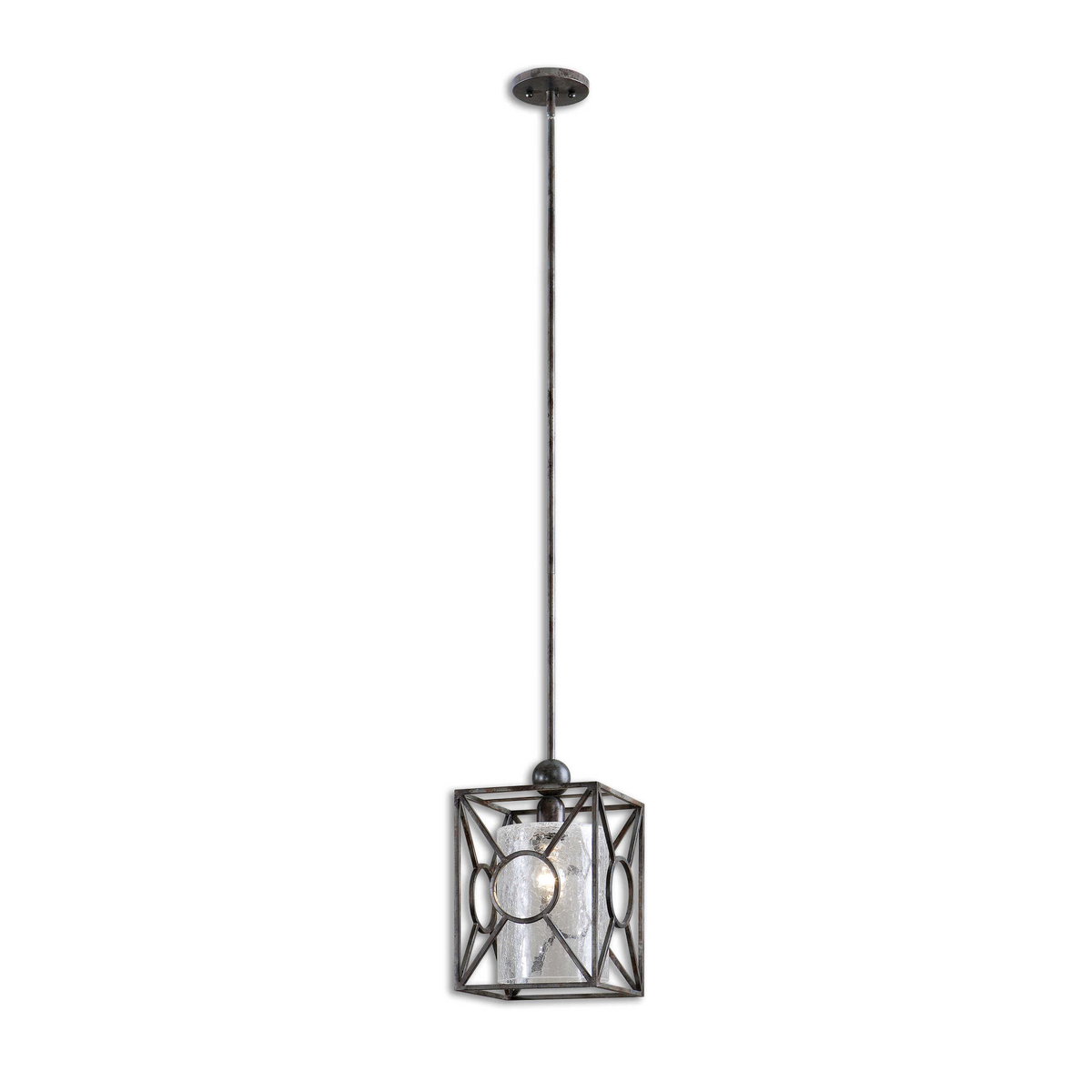 Arbela 1 Light Mini Pendant, Ceiling Light by Uttermost, 9" width x 15" height x 9" depth View 1