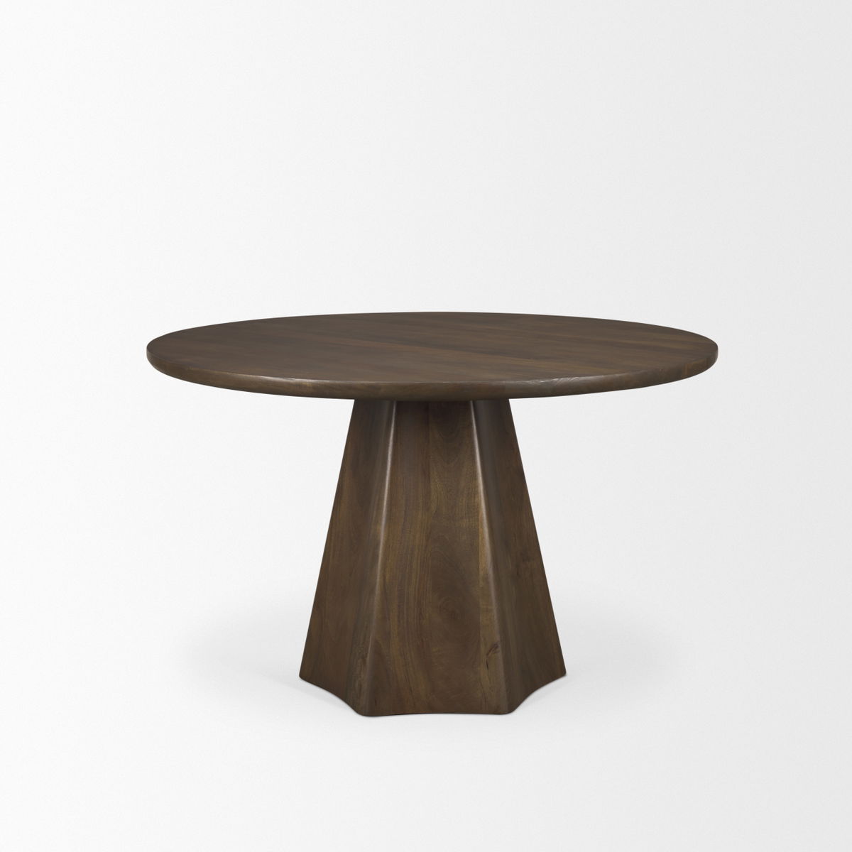 Jovani 48' Round Pedestal Dining Table | Modern | Dark Brown Wood | Seats 4, by Mercana, 48" length x 48" width x 30" height View 5
