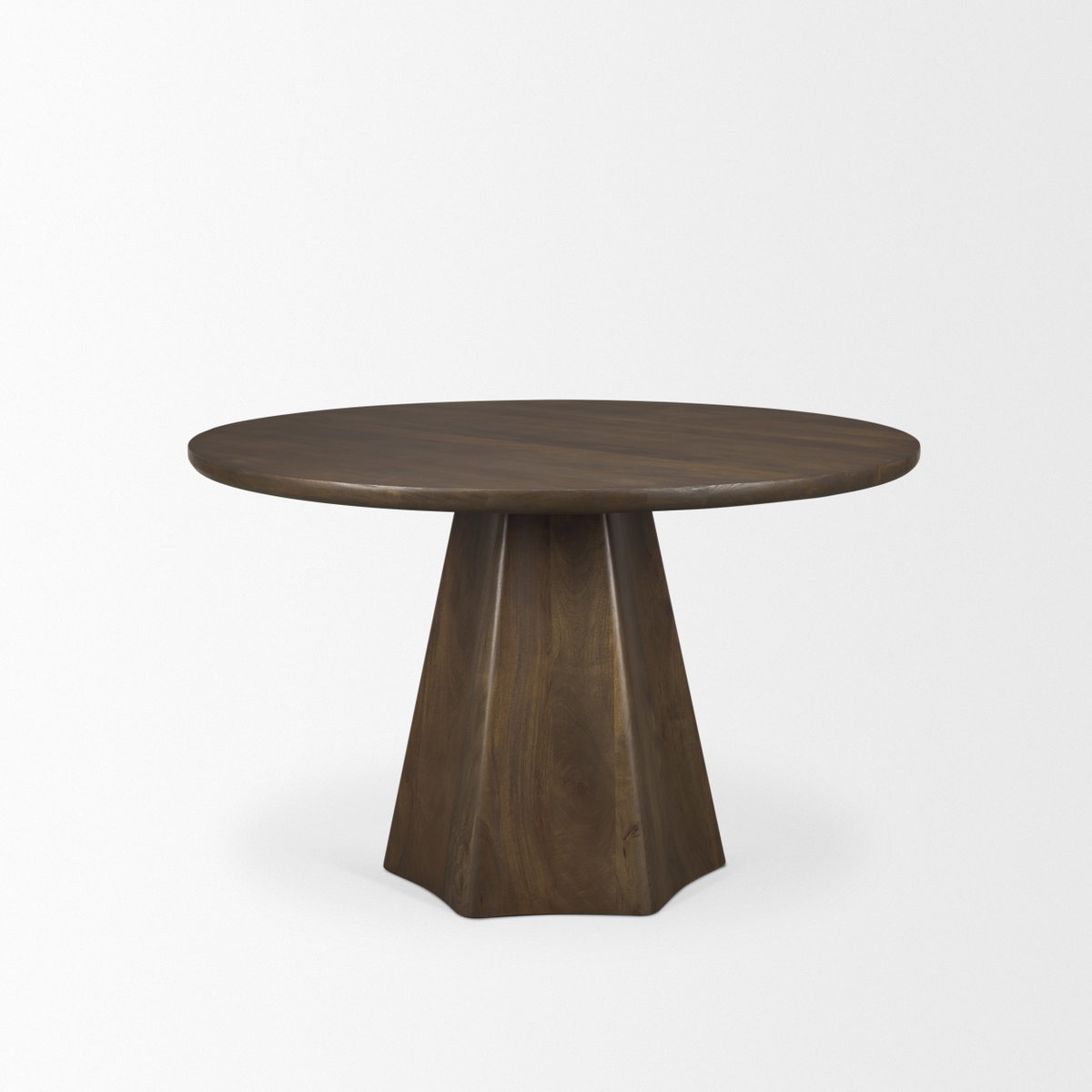 Jovani 48' Round Pedestal Dining Table | Modern | Dark Brown Wood | Seats 4, by Mercana, 48" length x 48" width x 30" height View 5