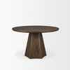 Jovani 48' Solid Dark Brown Mango Wood Round Dining Table, by Mercana, 48" length x 48" width x 30" height thumbnail 5