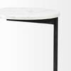 Ballatine II 15L x 15W x 27L White Marble Round Top White with Black Metal Base Accent Table, Side & End Table by Mercana, 15" length x 15" width x 27" height thumbnail 8