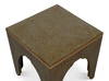 Croco Embossed Leather Stool  Ant. Green, by Sarreid, 1'6" length x 1'6" width x 10" height thumbnail 11