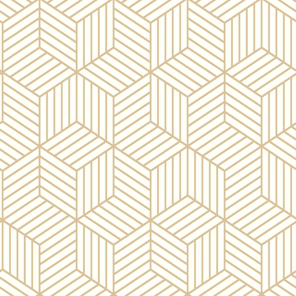 Stripped Hexagon White Peel & Stick Wallpaper, by York Wall, 16'6" length x 1'8.5" width x 0.02" depth