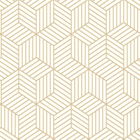 Stripped Hexagon White Peel & Stick Wallpaper