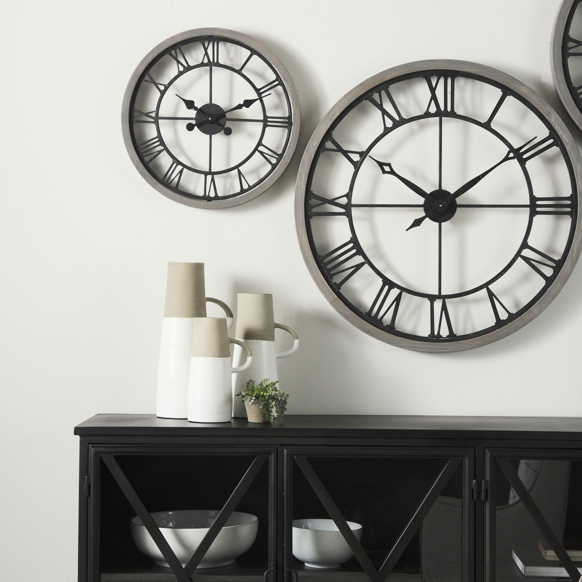 Garand Large 18.8H Two-Toned White Natural Ceramic Jug, Decorative Jar by Mercana, 7.87" length x 6.1" width x 16.54" height View 3