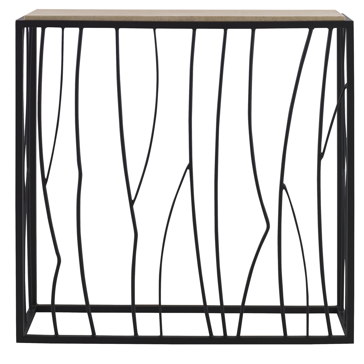 Reed Travertine Console Table, Furniture by Uttermost, 36" width x 35" height x 12" depth View 1