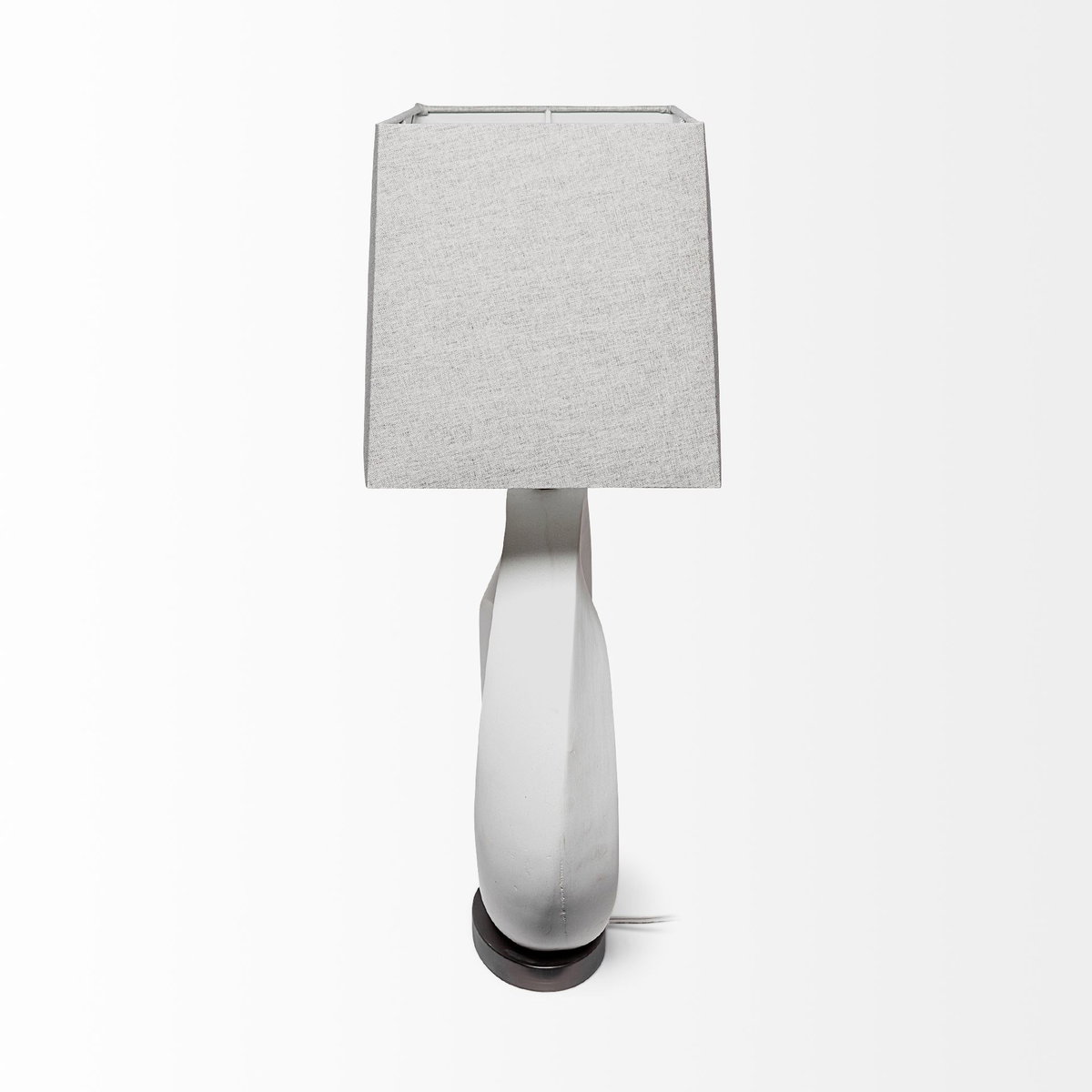 Celtica (26.8'H) White Resin Ring-Shaped Base Table Lamp, by Mercana, 17" length x 9" width x 27.5" height View 4