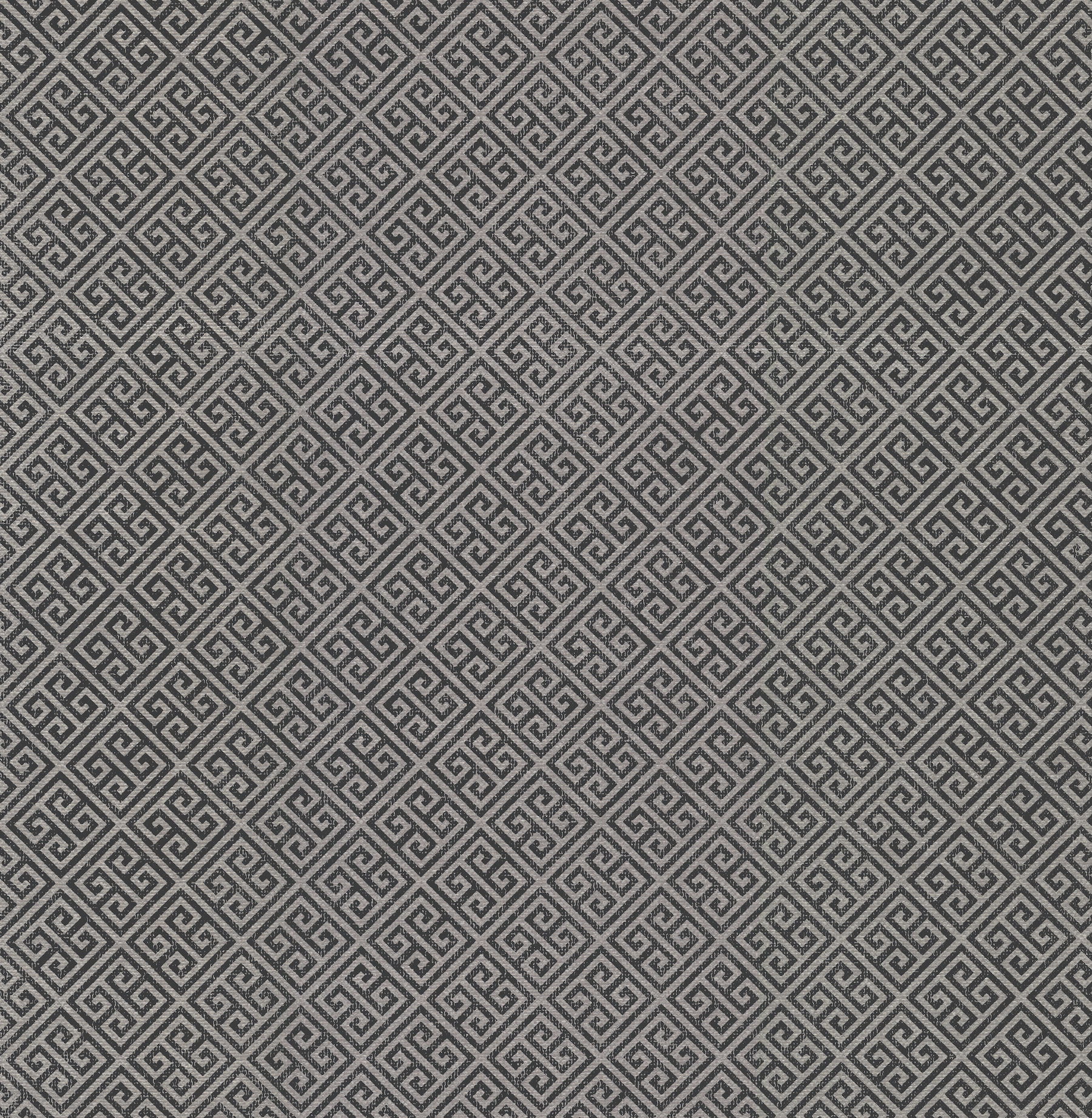 Grecian Geometric Silver & Black Wallpaper large image 