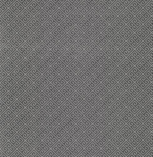 Grecian Geometric Silver & Black Wallpaper