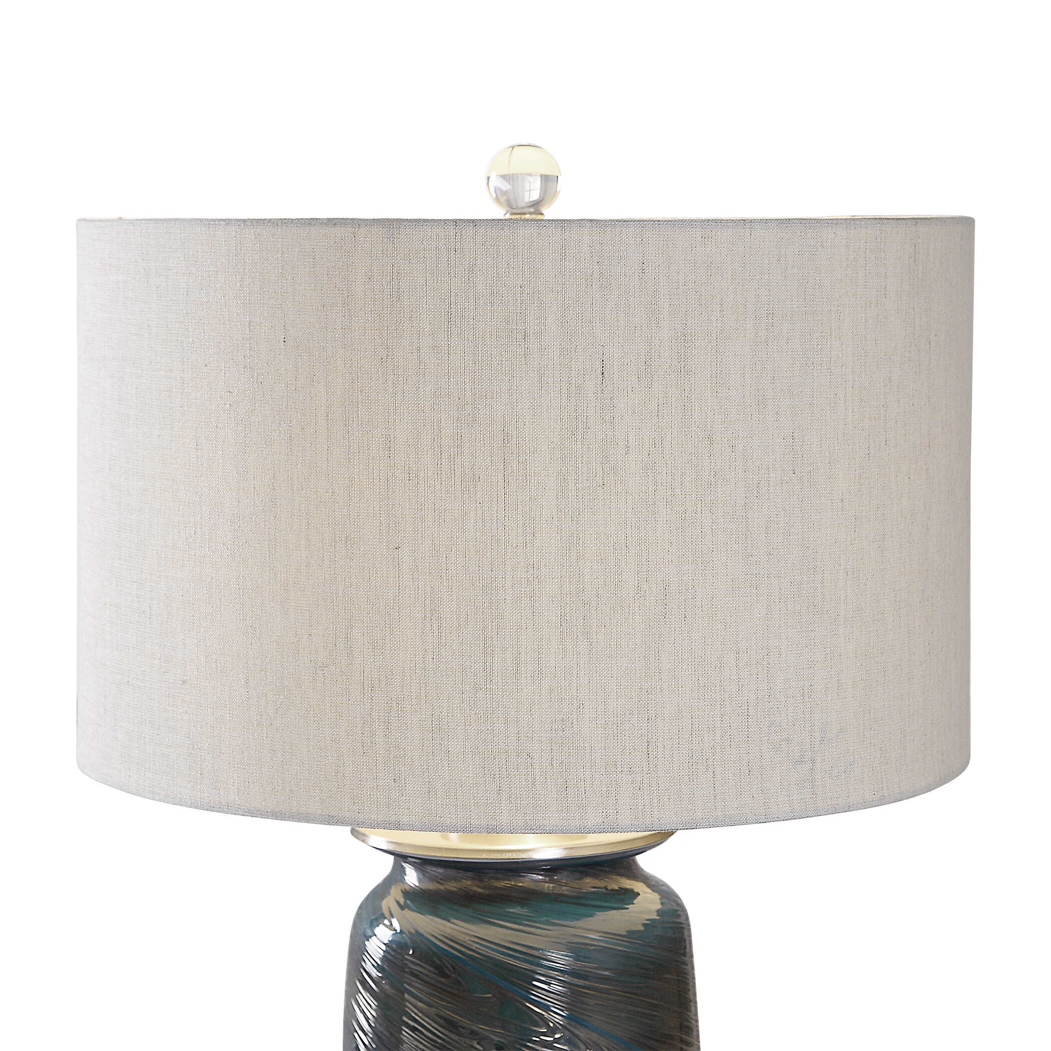 Olesya Swirl Glass Table Lamp, by Uttermost, 16" width x 30.25" height x 16" depth View 6