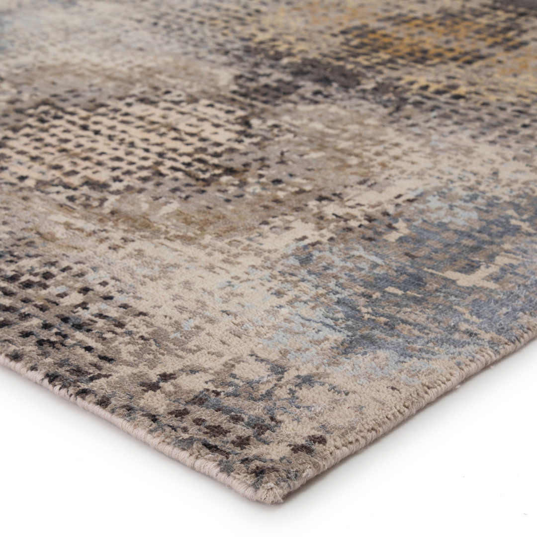 Droskyn Sandhurst Damask Hand-Knotted Beige Area Rug large image 
