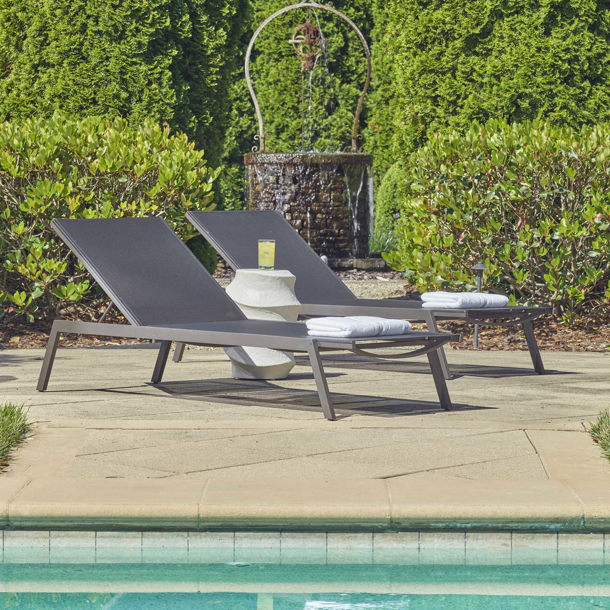 Bea Outdoor Pool Chaise, Outdoor Chaise Lounge by Uttermost, 6'6.75" width x 1'0.5" height x 2'3.5" depth View 6