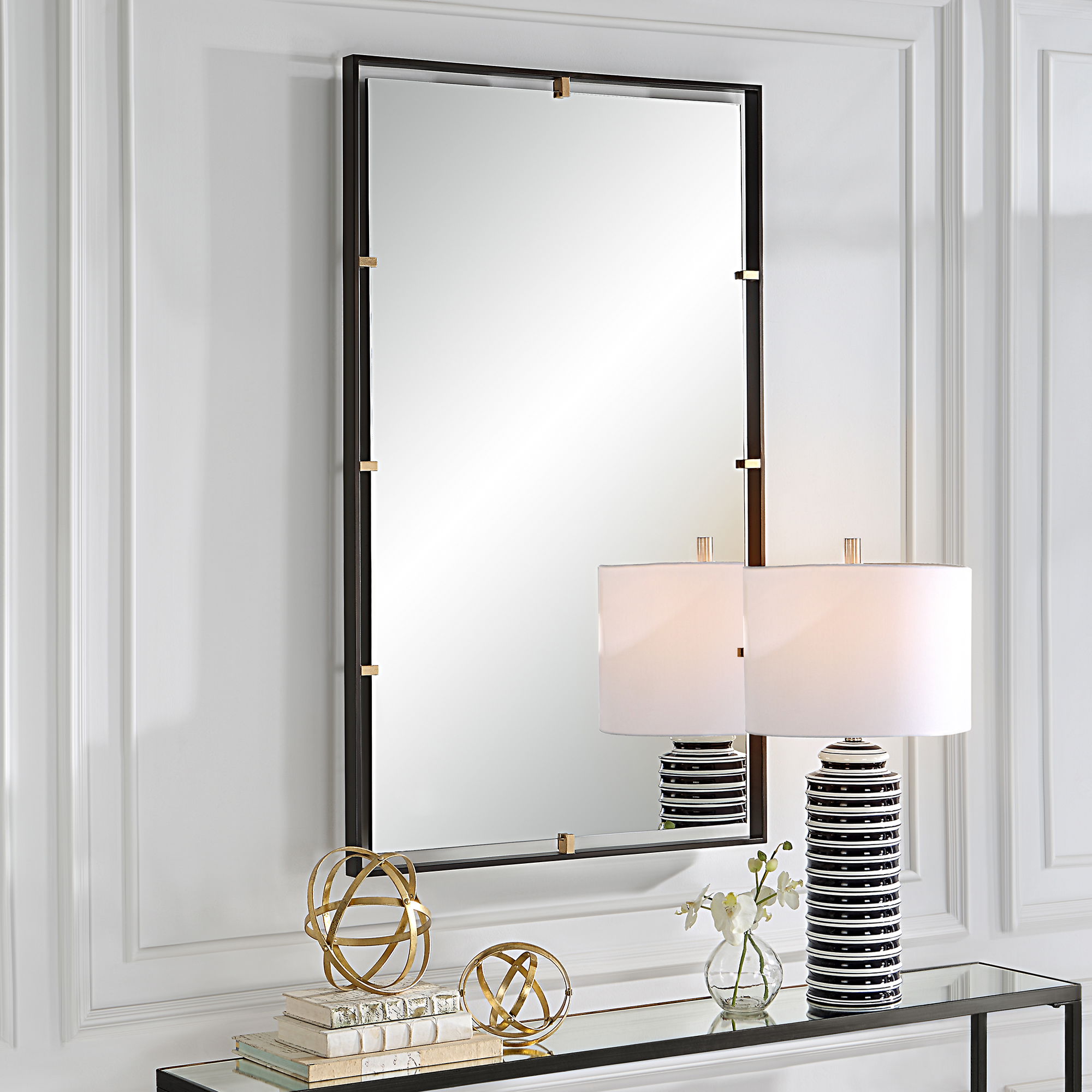 Egon Rectangular Bronze Mirror large image 