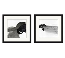 Online Designer Bedroom Bold Gesture Framed Paper Prints, Set of 2, 24" x 24"