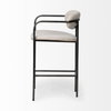 Parker Backless 36in Seat Counter Stool | Beige Fabric with Grey Metal, Counter & Bar Stool by Mercana, 19" length x 19.75" width x 36" height thumbnail 8