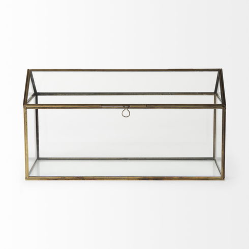 Hutt 16L x 6W x 9H Gold Glass Terrarium Box