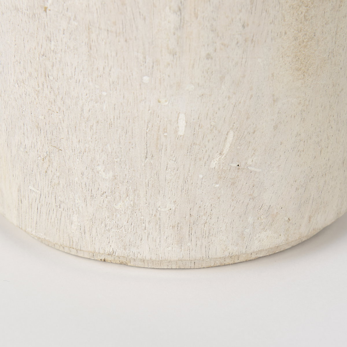 Knox Short White-Wash Wood Decorative Object, by Mercana, 6" length x 6" width x 7" height View 7