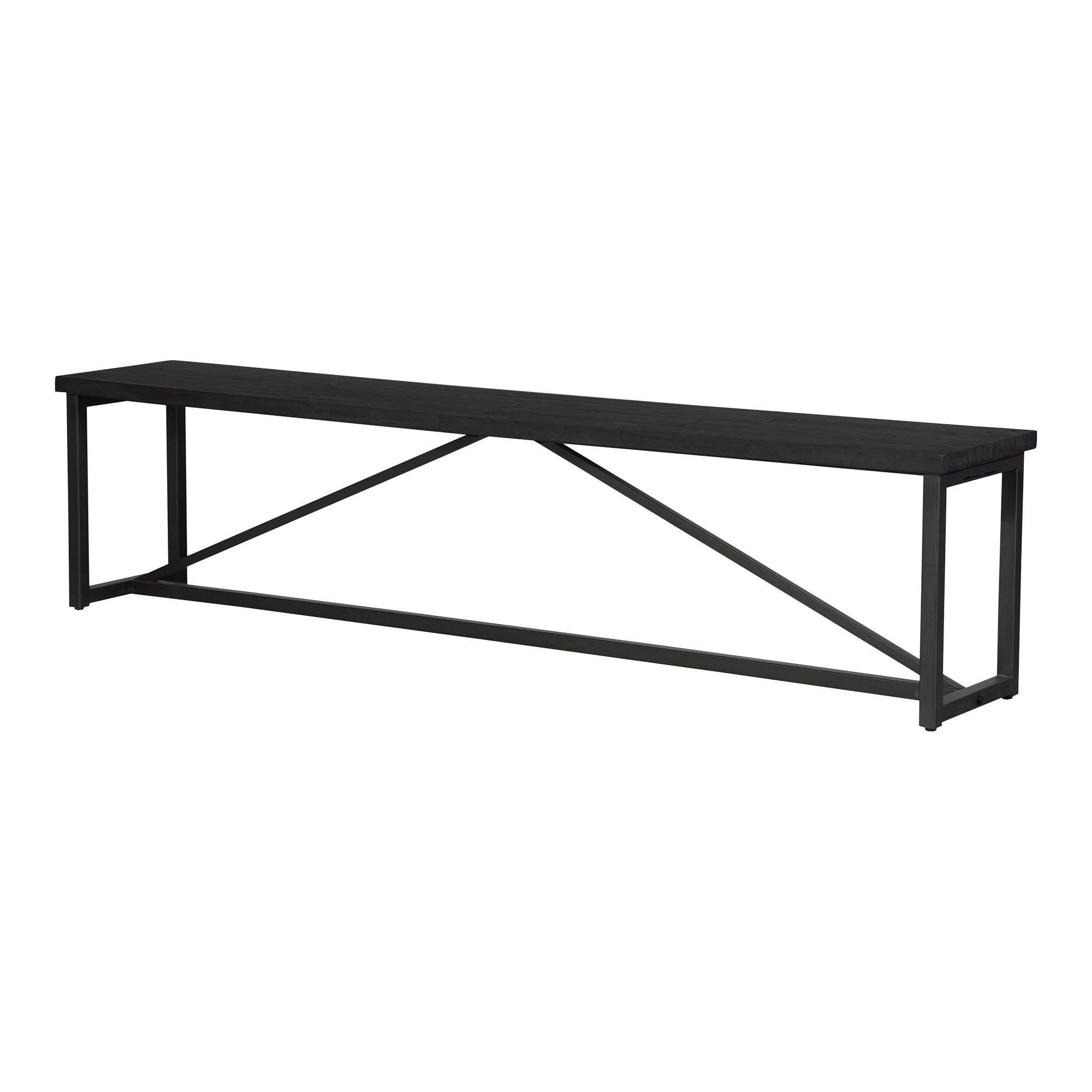 Sierra Bench Black, Benche by Moe's Home, 75" width x 18.25" height x 14" depth View 3