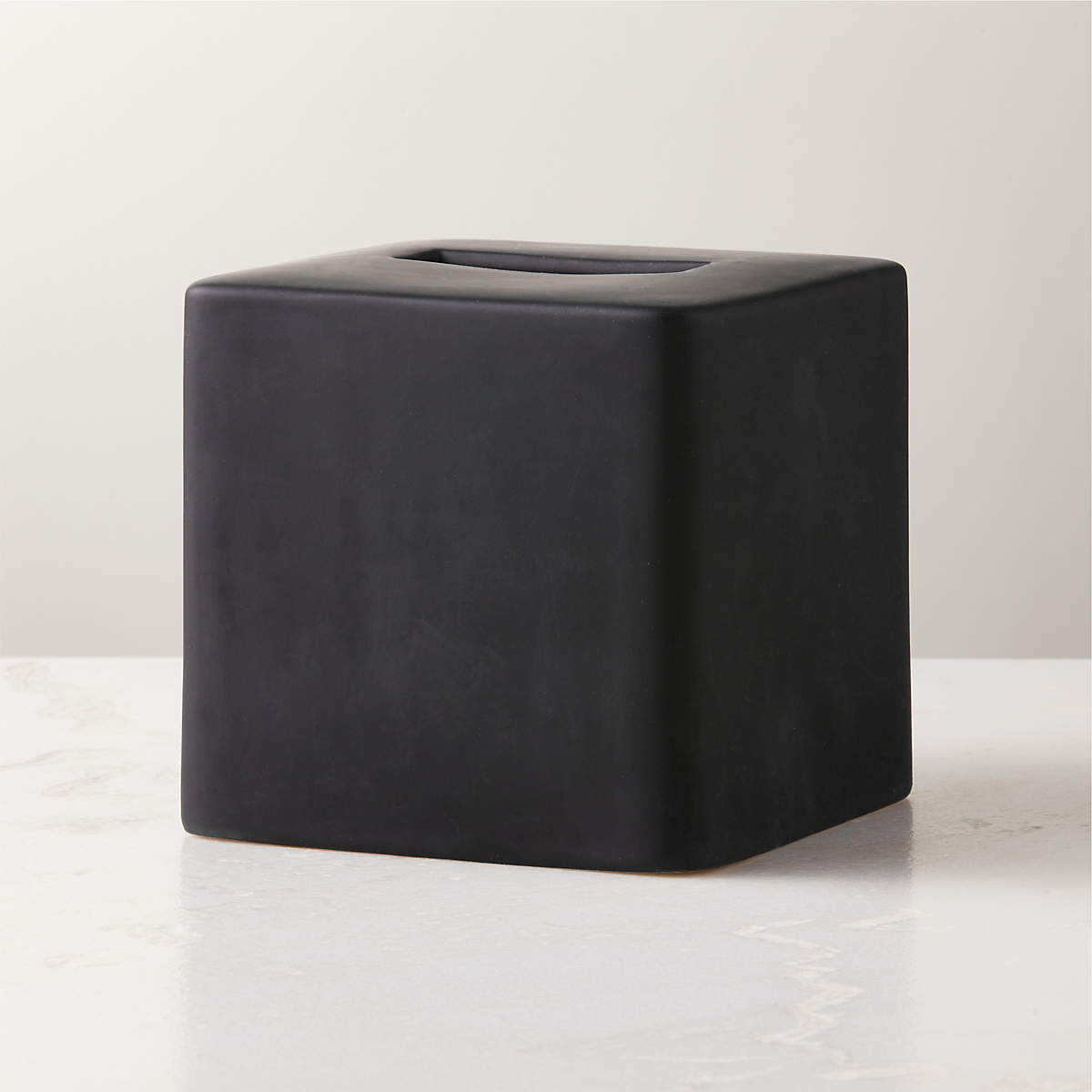 Online Designer Bathroom Rubber-Coated Black Tissue Box Cover