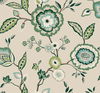 Dahlia Blooms Green & Beige Wallpaper thumbnail 0